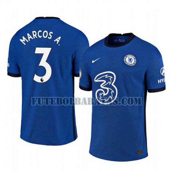 camisa marcos alonso 3 chelsea 2020-2021 home - azul homens