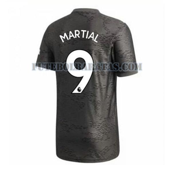 camisa martial 9 manchester united 2020-2021 away - preto homens