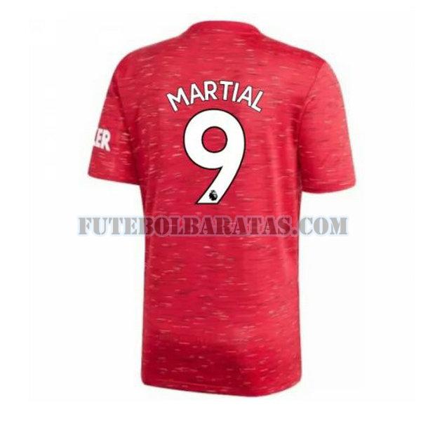 camisa martial 9 manchester united 2020-2021 home - vermelho homens