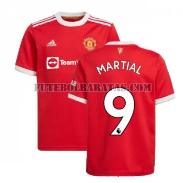 camisa martial 9 manchester united 2021 2022 home - vermelho homens