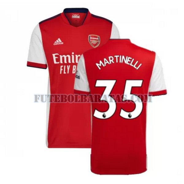 camisa martinelli 35 arsenal 2021 2022 home - vermelho homens