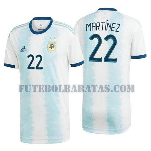 camisa martinez 22 argentina 2020 home - branco homens