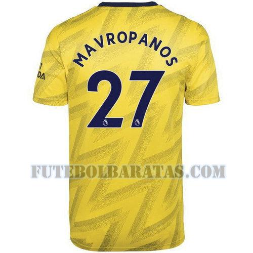 camisa mavropanos 27 arsenal 2019-2020 away - amarelo homens