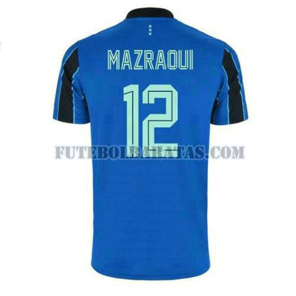 camisa mazraoui 12 ajax amsterdam 2021 2022 away - azul homens