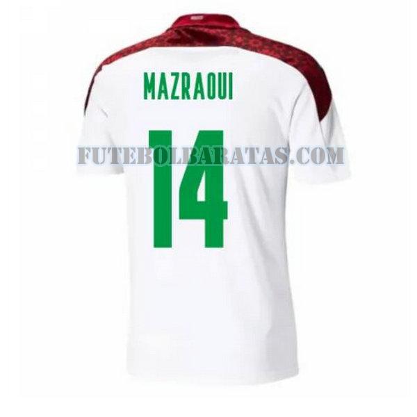 camisa mazraoui 14 marrocos 2020-2021 away - branco homens