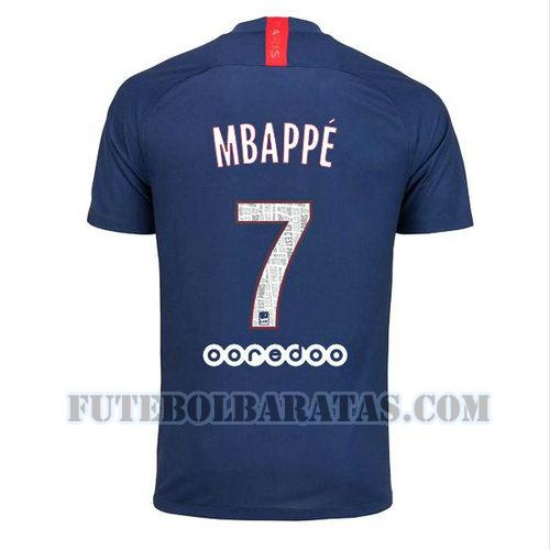 camisa mbappe 7 paris saint-germain 2019-2020 home - azul homens