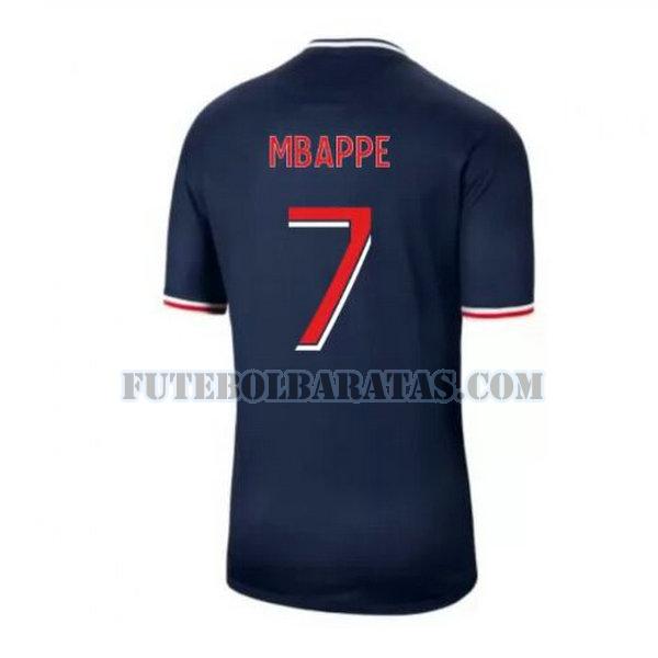 camisa mbappe 7 paris saint-germain 2020-2021 home - azul homens