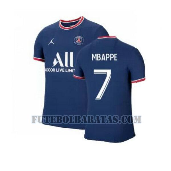 camisa mbappe 7 paris saint-germain 2021 2022 home - azul homens