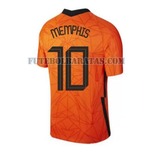 camisa memphis 10 holanda 2020 home - laranja homens
