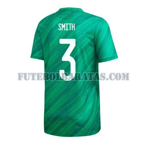 camisa michael smith 3 irlanda do norte 2020 home - verde homens