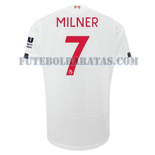 camisa milner 7 liverpool 2019-2020 away - branco homens