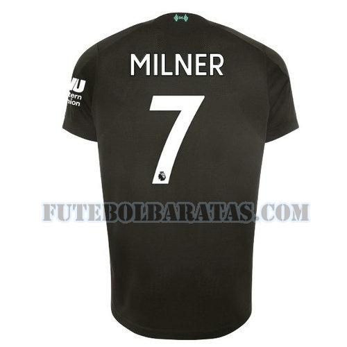 camisa milner 7 liverpool 2019-2020 third - preto homens