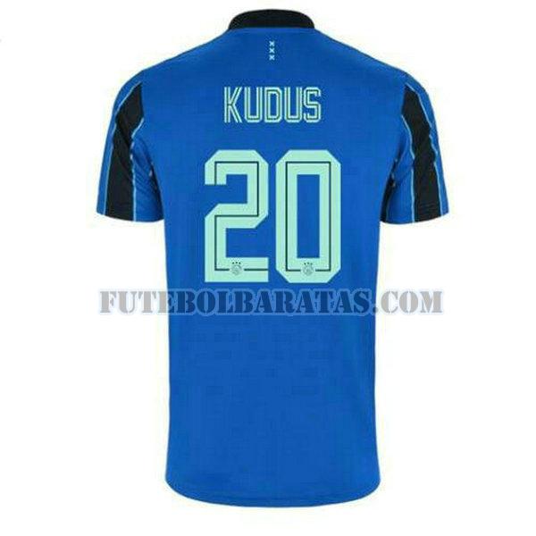 camisa mohammed kudus 20 ajax amsterdam 2021 2022 away - azul homens