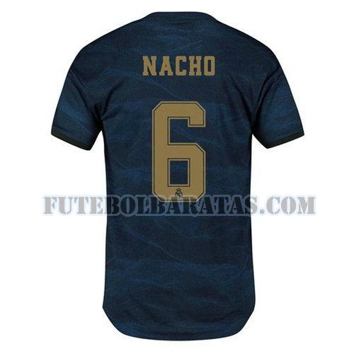 camisa nacho 6 real madrid 2019-2020 away - azul homens