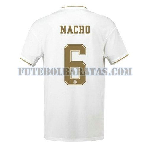 camisa nacho 6 real madrid 2019-2020 home - branco homens
