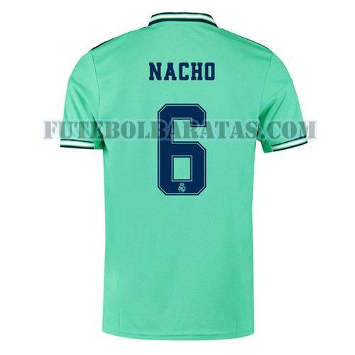 camisa nacho 6 real madrid 2019-2020 third - verde homens