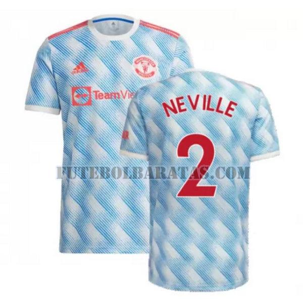 camisa neville 2 manchester united 2021 2022 away - azul homens
