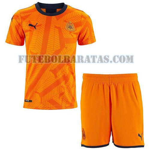 camisa newcastle united 2019-2020 third - laranja meninos