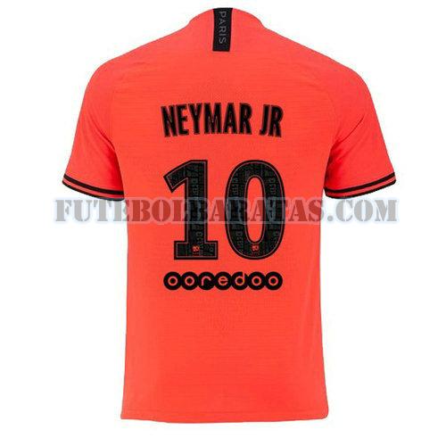 camisa neymar jr 10 paris saint-germain jordan 2020 away - laranja homens