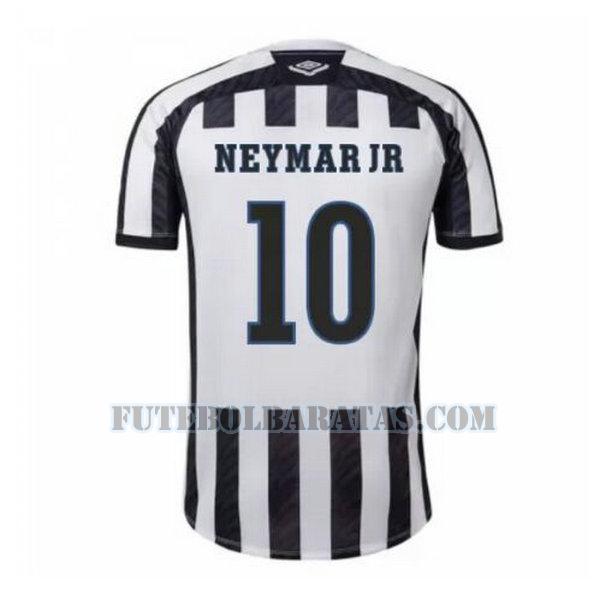 camisa neymar jr 10 santos fc 2020-2021 away - preto branco homens