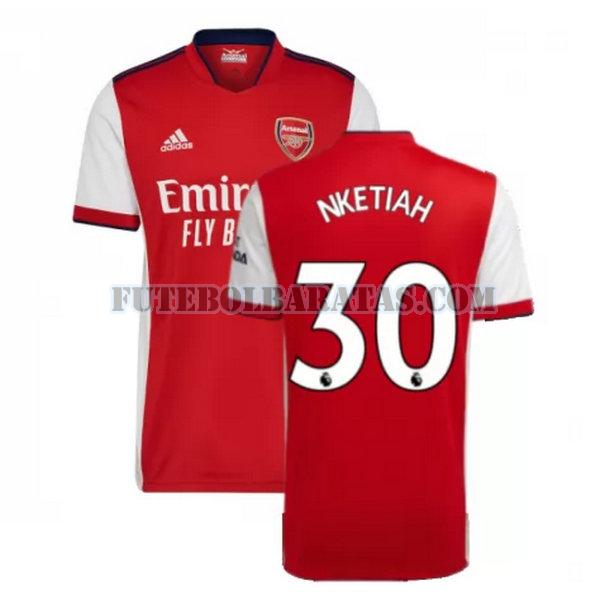 camisa nketiah 30 arsenal 2021 2022 home - vermelho homens