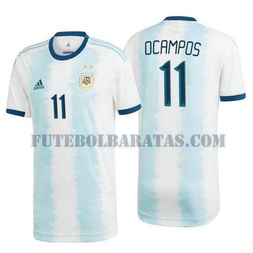 camisa ocampos 11 argentina 2020 home - branco homens