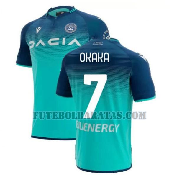 camisa okaka 7 udinese calcio 2021 2022 away - verde homens