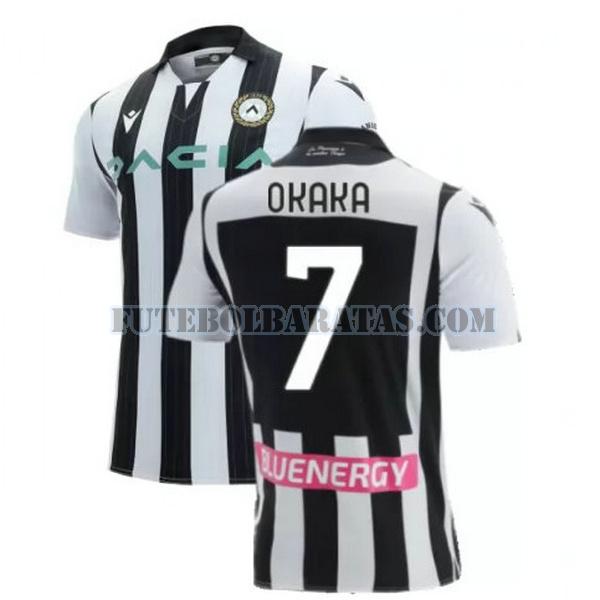 camisa okaka 7 udinese calcio 2021 2022 home - preto branco homens