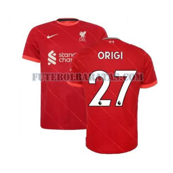 camisa origi 27 liverpool 2021 2022 home - vermelho homens