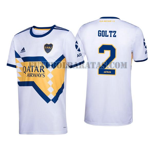 camisa paolo goltz 2 boca juniors 2020-2021 away - branco homens