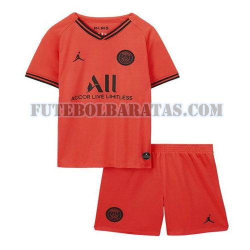 camisa paris saint-germain 2019-2020 away - laranja meninos