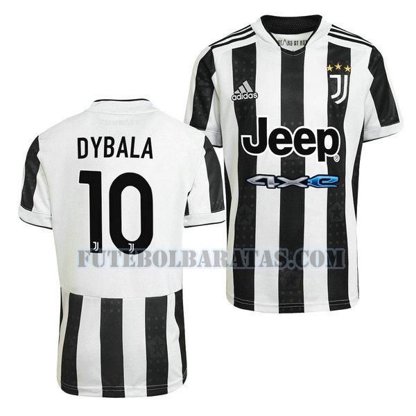 camisa paulo dybala 10 juventus 2021 2022 home - preto branco homens