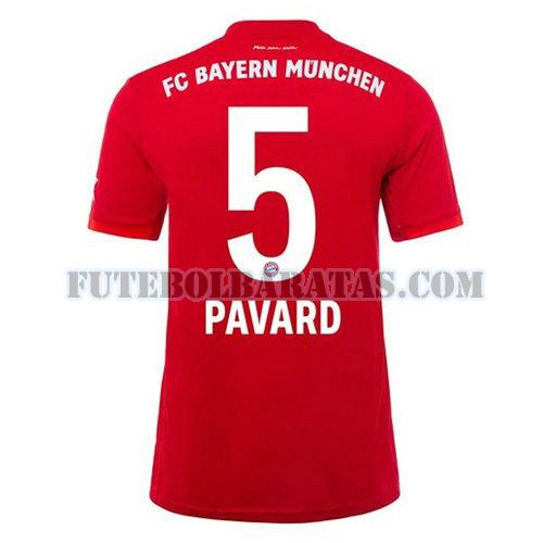 camisa pavard 5 bayern de munique 2019-2020 home - vermelho homens