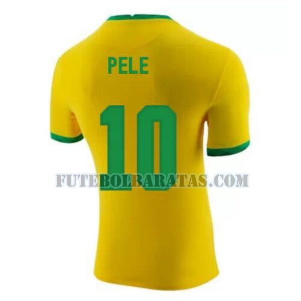 camisa pele 10 brasil 2020-2021 home - amarelo homens