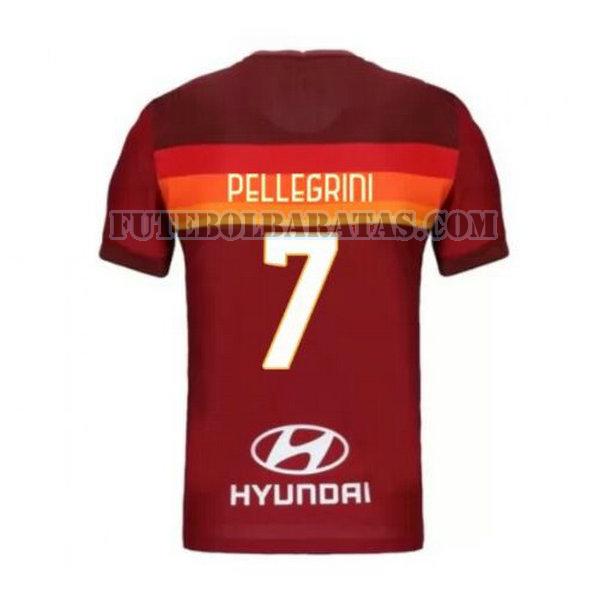 camisa pellegrini 7 as roma 2020-2021 priemra - vermelho homens