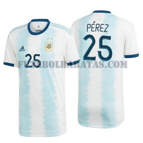 camisa perez 25 argentina 2020 home - branco homens