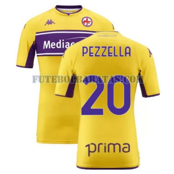 camisa pezzella 20 fiorentina 2021 2022 third - amarelo homens