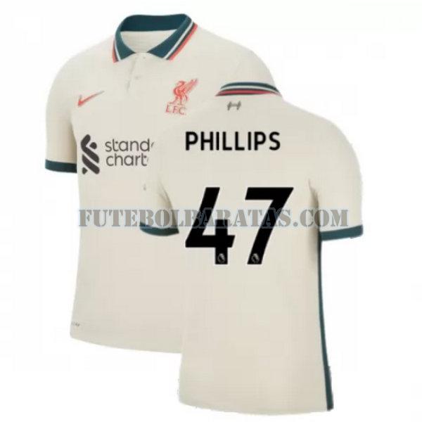 camisa phillips 47 liverpool 2021 2022 away - amarelo homens