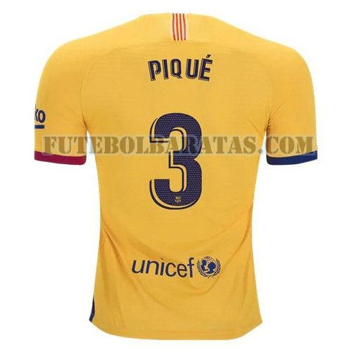 camisa pique 3 barcelona 2019-2020 away - amarelo homens
