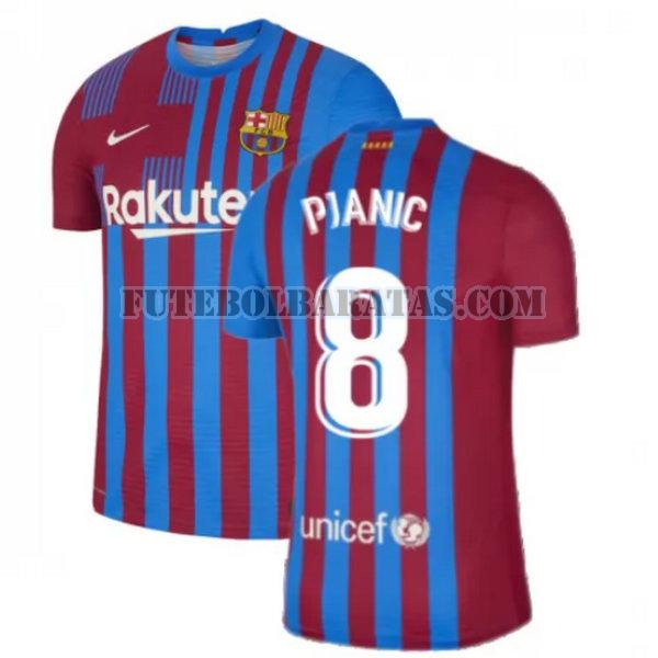 camisa pjanic 8 barcelona 2021 2022 home - vermelho branco homens