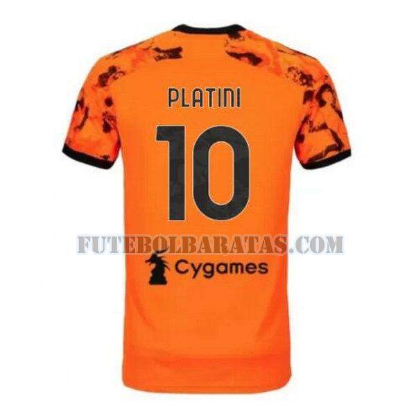 camisa platini 10 juventus 2020-2021 third - laranja homens