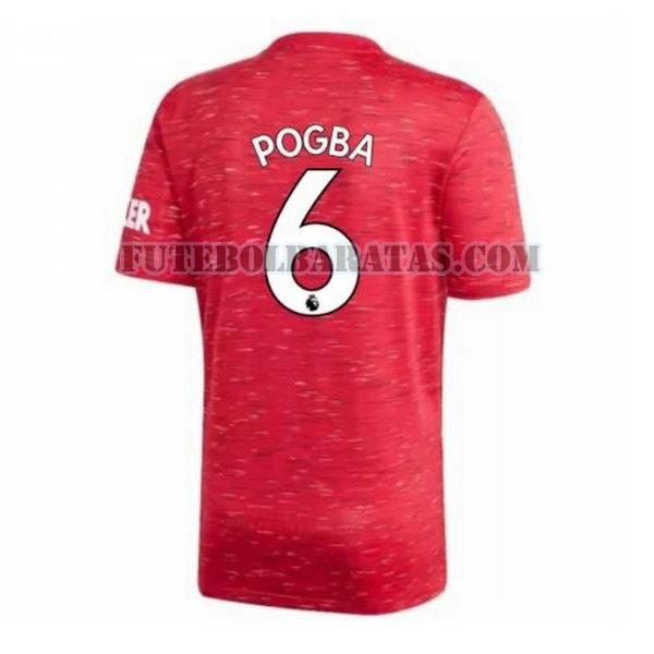 camisa pogba 6 manchester united 2020-2021 home - vermelho homens