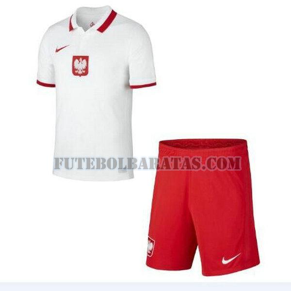 camisa polônia 2021 2022 home - branco meninos