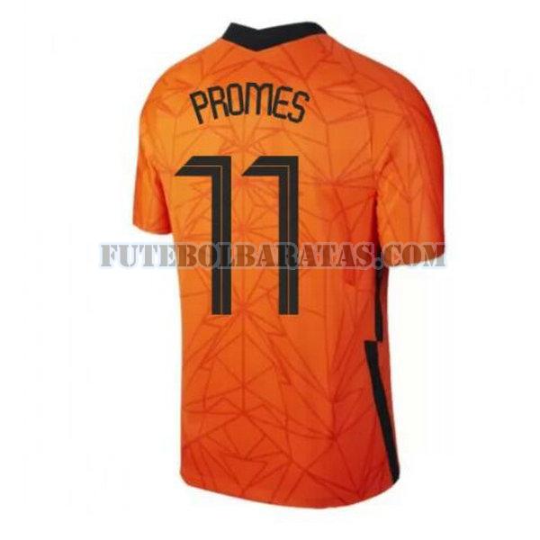 camisa promes 11 holanda 2020 home - laranja homens