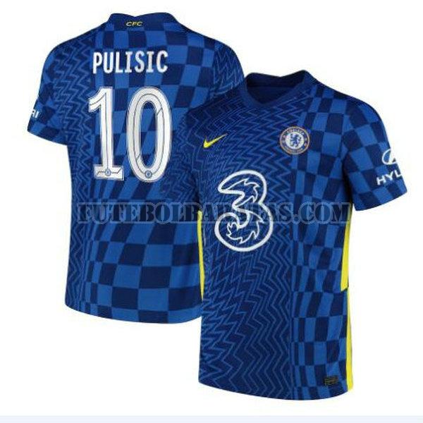 camisa pulisic 10 chelsea 2021 2022 home - azul homens