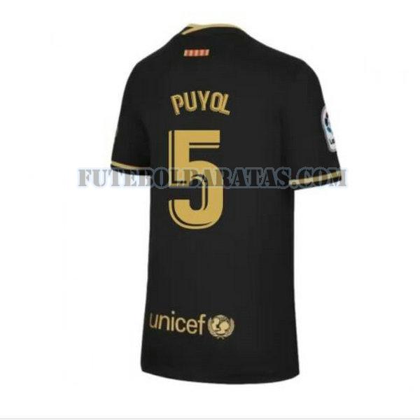 camisa puyol 5 barcelona 2020-2021 away - preto homens
