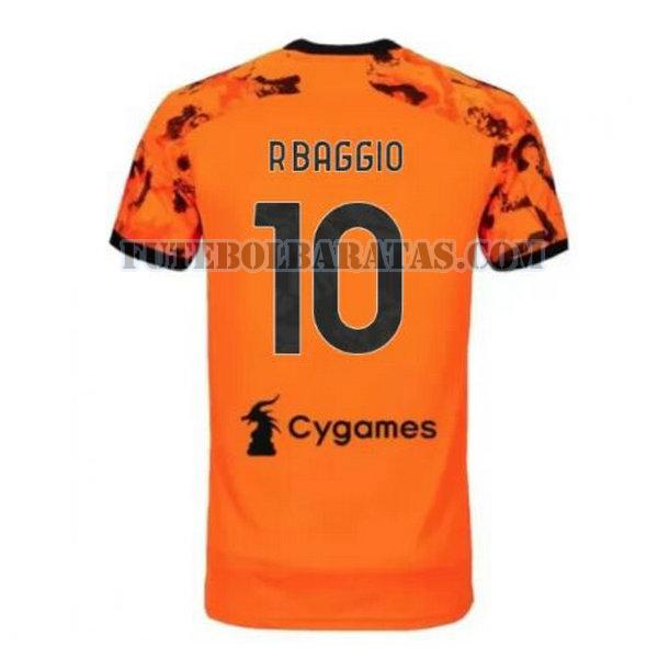 camisa r.baggio 10 juventus 2020-2021 third - laranja homens