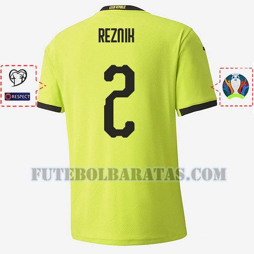 camisa radim reznik 2 republica checa 2020 away - amarelo homens