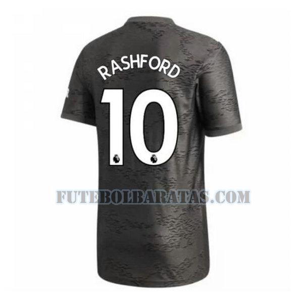 camisa rashford 10 manchester united 2020-2021 away - preto homens