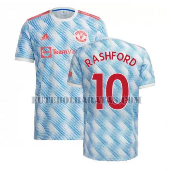 camisa rashford 10 manchester united 2021 2022 away - azul homens